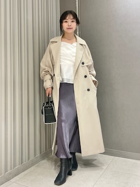 「骨格ストレート」｜「アイテム（トレンチコート）」を使った、FRAY I.Dさん（レディース・153cm）の冬コーディネート