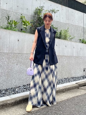 「アイテム（トレンチコート）」を使った、FRAY I.Dさん（レディース・155cm）の夏コーディネート