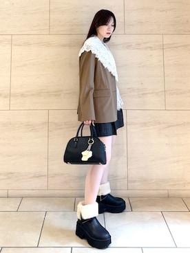 「アイテム（キーケース/キーアクセサリー）」を使った、FRAY I.Dさん（レディース・160cm）の秋コーディネート