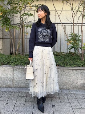 「アイテム（トレンチコート）」を使った、FRAY I.Dさん（レディース・156cm）の冬コーディネート