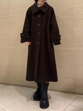 「アイテム（ダッフルコート）」を使った、FRAY I.Dさん（レディース・161cm）の秋コーディネート