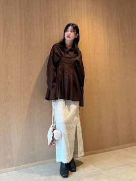 「アイテム（キーケース/キーアクセサリー）」を使った、FRAY I.Dさん（レディース・161cm）の秋コーディネート