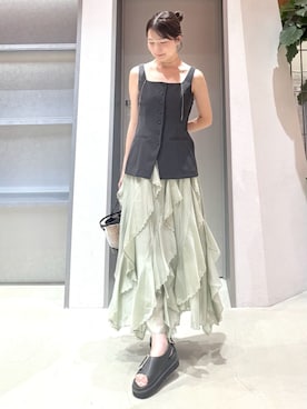 「FRAY I.D（フレイアイディー）のアイテム（シューズ）」を使った、FRAY I.Dさん（レディース・158cm）の夏コーディネート