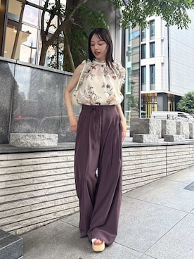「アイテム（チューブトップ）」を使った、FRAY I.Dさん（レディース・159cm）の夏コーディネート