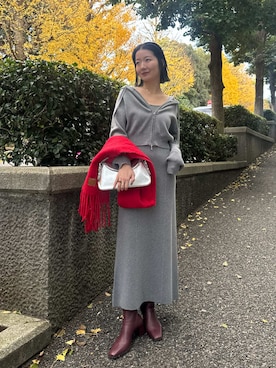 「FRAY I.D（フレイアイディー）のアイテム（シューズ）」を使った、FRAY I.Dさん（レディース・165cm）の冬コーディネート