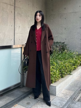 「アイテム（チェスターコート）」を使った、FRAY I.Dさん（レディース・161cm）の冬コーディネート