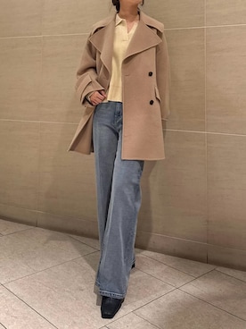 「アイテム（ピーコート）」を使った、FRAY I.Dさん（レディース・161cm）の秋コーディネート