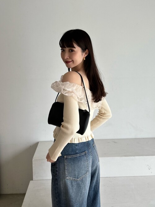 フレイアイディー　ハイウエストワイドビジューデニムパンツ　0 Sサイズ フレイアイディー ハイウエストワイドビジューデニムパンツ 0 S