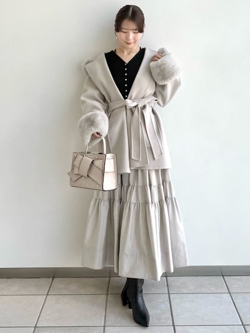 リブカーディガンティアードスカートセットアップ（ワンピース）｜FRAY