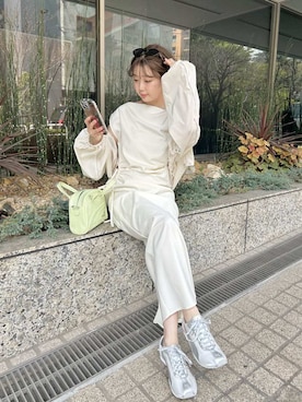 「FRAY I.D（フレイアイディー）の【FRAY I.D×PUMA】ナイロンブルゾン／UVカット・撥水（ブルゾン、ベージュ系）」を使った、FRAY I.Dさんの春コーディネート