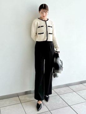 「アイテム（ストール/ショール）」を使った、FRAY I.Dさん（レディース・158cm）の秋コーディネート