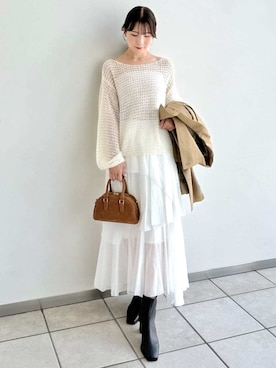 「アイテム（トレンチコート）」を使った、FRAY I.Dさん（レディース・158cm）の秋コーディネート