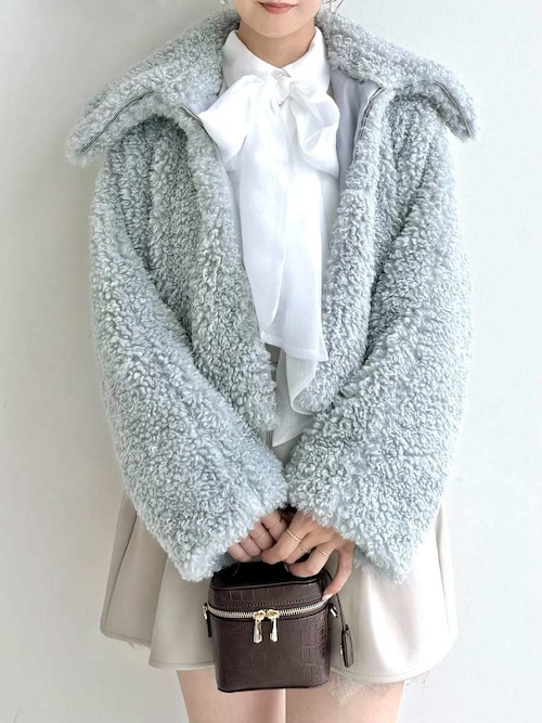 ECOPELビッグカラーショートジャケット（ブルゾン）｜FRAY I.D（フレイ