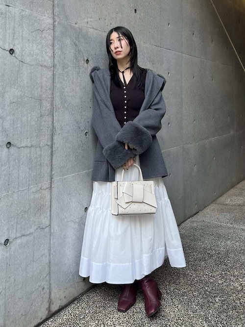 リブカーディガンティアードスカートセットアップ（ワンピース）｜FRAY