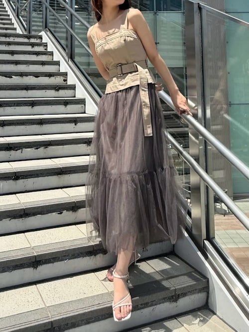 セール】【FRAY I.D｜Dickies】チュールコンビジャンパードレス
