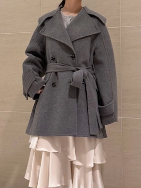 「アイテム（ピーコート）」を使った、FRAY I.Dさん（レディース・161cm）の秋コーディネート