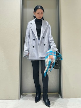 「アイテム（ストール/ショール）」を使った、FRAY I.Dさん（レディース・161cm）の冬コーディネート