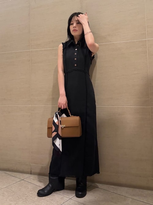 セール】【00サイズ】フリンジデザインツイードポロワンピース