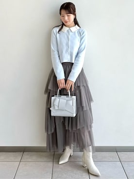 「アイテム（トレンチコート）」を使った、FRAY I.Dさん（レディース・158cm）の冬コーディネート