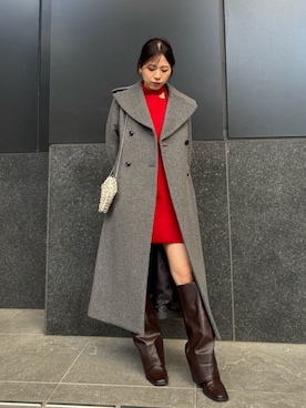 「アイテム（ダッフルコート）」を使った、FRAY I.Dさん（レディース・160cm）の冬コーディネート