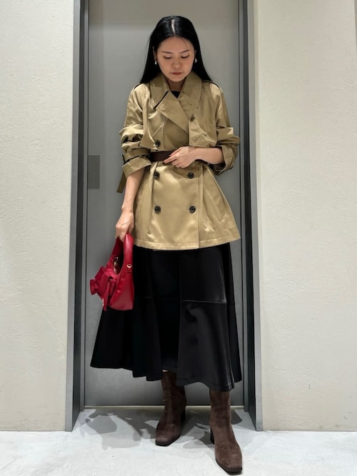 【新品】FRAY I.D レザーコート セール】レザーベルトショートトレンチコート（トレンチコート）｜FRAY