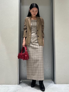 「アイテム（テーラードジャケット、イエロー系）」を使った、FRAY I.Dさん（レディース・161cm）の夏コーディネート