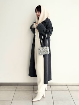 「アイテム（バンダナ/スカーフ）」を使った、FRAY I.Dさん（レディース・159cm）の冬コーディネート