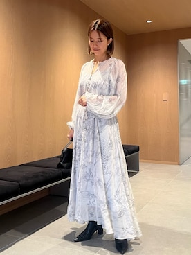 「アイテム（ノーカラージャケット）」を使った、FRAY I.Dさん（レディース・155cm）の冬コーディネート