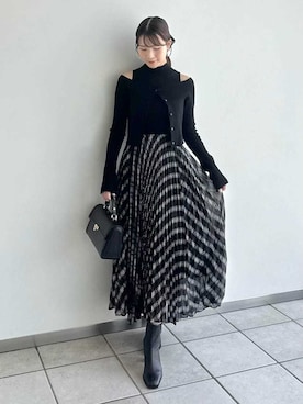 「アイテム（シュシュ）」を使った、FRAY I.Dさん（レディース・158cm）の秋コーディネート