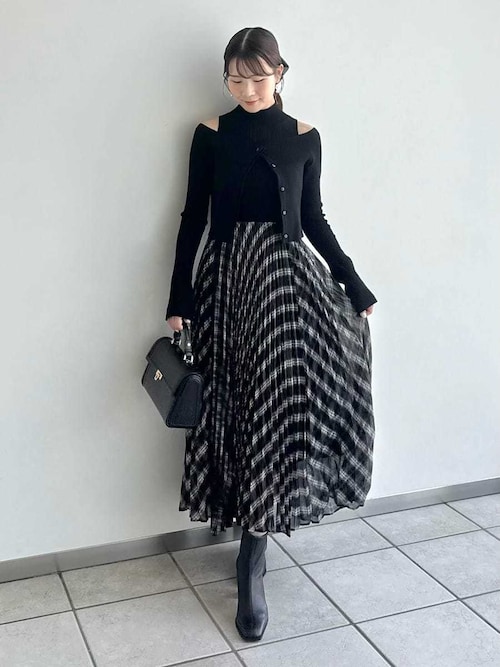 ニットドッキングプリーツワンピース（ワンピース）｜FRAY I.D（フレイ