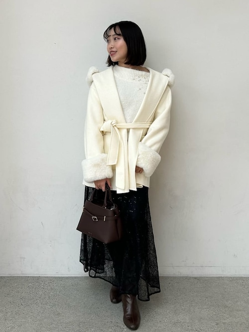 セール】アルパカシャギービジューオフショルニット(ニット/セーター セール】アルパカシャギービジューオフショルニット(ニット/セーター