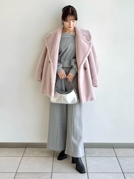 「アイテム（ムートンコート）」を使った、FRAY I.Dさん（レディース・158cm）の秋コーディネート