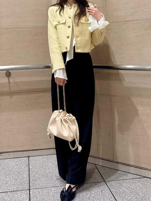 クロップドツイードジャケット（ノーカラージャケット）｜FRAY I.D