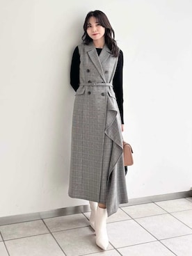 「アイテム（バンダナ/スカーフ）」を使った、FRAY I.Dさん（レディース・159cm）の秋コーディネート