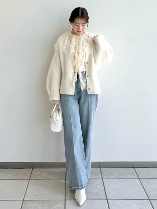 セール】ラッフルカラーレイヤードレースブラウス（シャツ/ブラウス