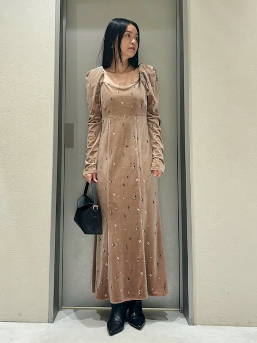 ベロアナローワンピース（ワンピース）｜FRAY I.D（フレイアイディー