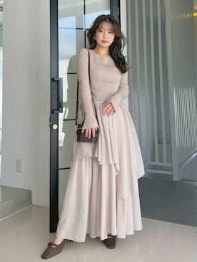 「アイテム（シュシュ）」を使った、FRAY I.Dさん（レディース・150cm）の秋コーディネート