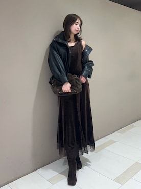 「FRAY I.D（フレイアイディー）のアイテム（ショルダーバッグ）」を使った、FRAY I.Dさん（レディース・165cm）の秋コーディネート
