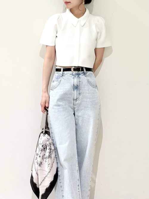 FRAY I.D フレイアイディー　ハイウエストワイドデニムパンツ　ライトブルー ハイウエストワイドデニムパンツ（デニムパンツ/ジーンズ