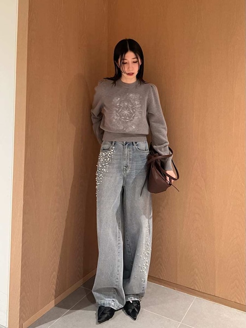 フレイアイディー　ハイウエストワイドデニムパンツ FRAY I.D（フレイアイディー）の「ハイウエストワイドデニムパンツ