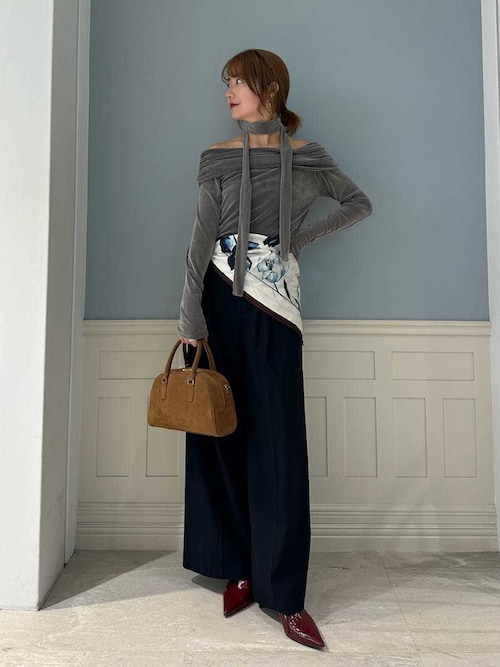 オフショルフロッキーチュールトップス（Tシャツ/カットソー）｜FRAY