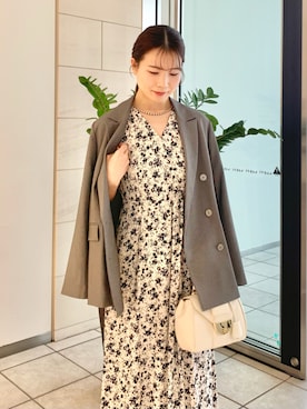 「二次会」｜「アイテム（ジャケット/アウター）」を使った、FRAY I.Dさん（レディース・158cm）の春コーディネート