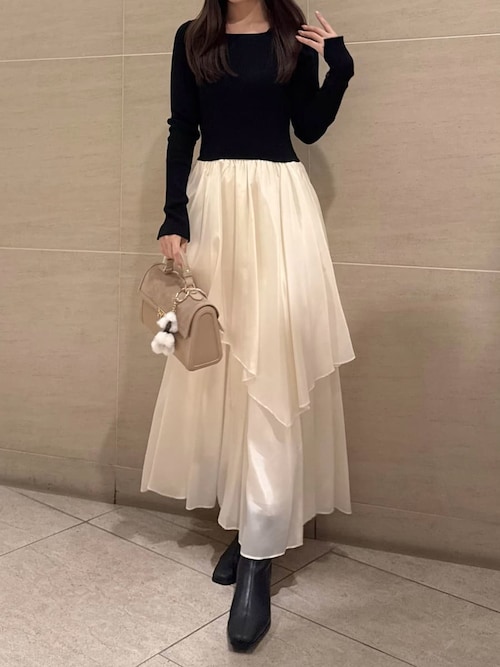 ニットドッキングワンピース（ワンピース）｜FRAY I.D（フレイ