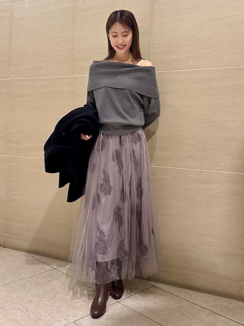 FRAY I.D（フレイ・アイディー） tシャツ ワイドカラーオフショルダー