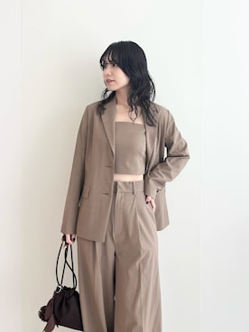 「アイテム（テーラードジャケット、イエロー系）」を使った、FRAY I.Dさん（レディース・159cm）の夏コーディネート