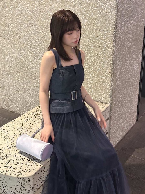 FRAY I.D｜Dickies】チュールコンビジャンパードレス