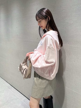 「アイテム（チューブトップ）」を使った、FRAY I.Dさん（レディース・159cm）の秋コーディネート