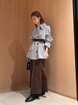 「アイテム（トレンチコート）」を使った、FRAY I.Dさん（レディース・155cm）の秋コーディネート