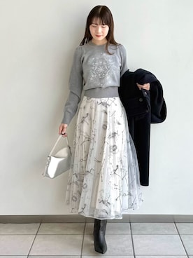 「アイテム（ダッフルコート）」を使った、FRAY I.Dさん（レディース・158cm）の冬コーディネート