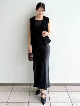 「アイテム（チューブトップ）」を使った、FRAY I.Dさん（レディース・158cm）の秋コーディネート